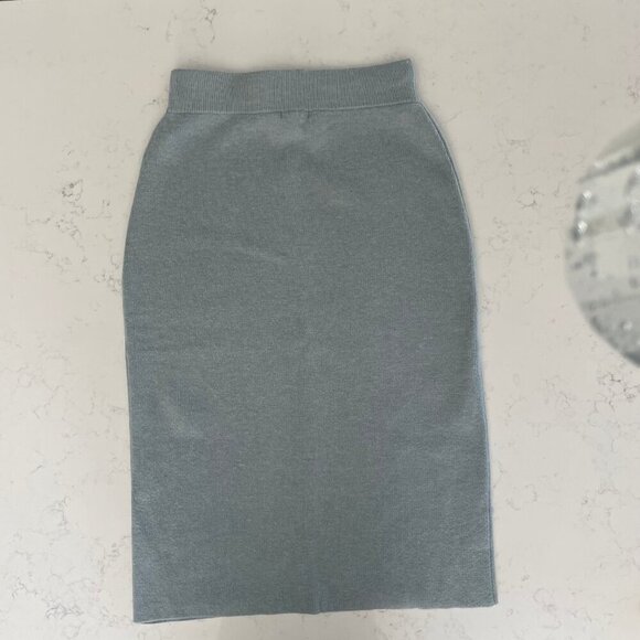 Spanner Knit Acrylic Blend Pencil Skirt Atlantis Iceberg Blue/Grey Sz S NWT - Picture 6 of 16